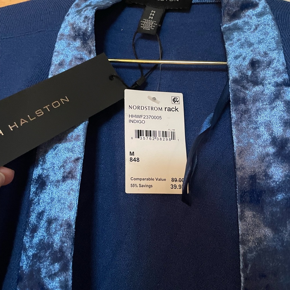 NWT Velvet trim duster
